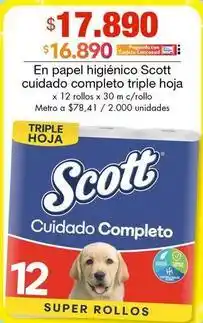 Metro Scott - papel higiénico cuidado completo triple hoja oferta