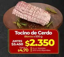 Supermercados Surtiplaza Tocino de Cerdo Blanco oferta