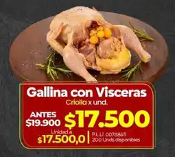 Supermercados Surtiplaza Gallina con Visceras oferta