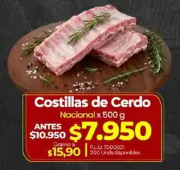 Supermercados Surtiplaza Costillas de Cerdo oferta