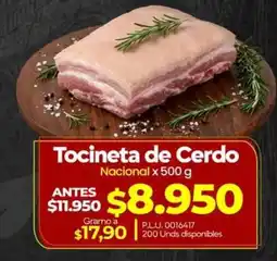 Supermercados Surtiplaza Tocineta de Cerdo oferta