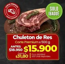 Supermercados Surtiplaza Corte Premium Chuleton de Res oferta