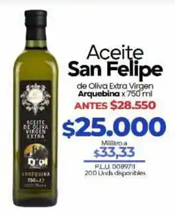 Supermercados Surtiplaza Aceite San Felipe de Oliva Extra Virgen oferta