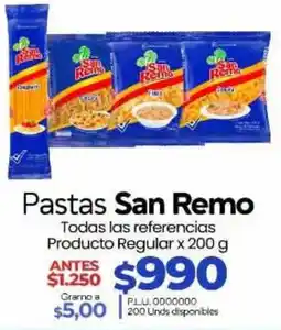 Supermercados Surtiplaza Pastas San Remo oferta