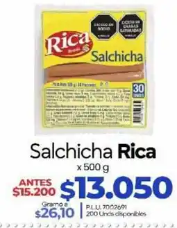 Supermercados Surtiplaza Rica Salchicha oferta