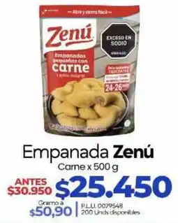Supermercados Surtiplaza Zenu empanada pequeña con carne y queso natural oferta