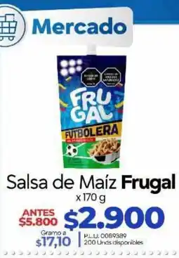 Supermercados Surtiplaza Frugal salsa de maíz futbolera oferta