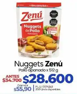 Supermercados Surtiplaza Zenu nuggets de pollo apanados oferta