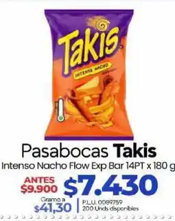 Supermercados Surtiplaza Takis Intenso Nacho Flow Exp Bar oferta