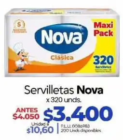Supermercados Surtiplaza Servilletas Nova oferta