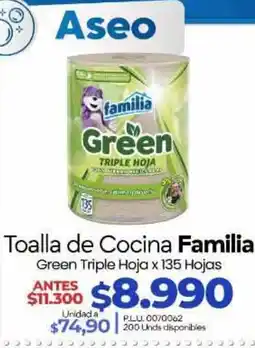 Supermercados Surtiplaza Familia Toalla de Cocina Green Triple Hoja oferta