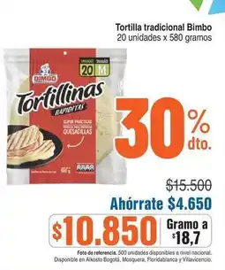 Alkosto Bimbo - tortillinas oferta