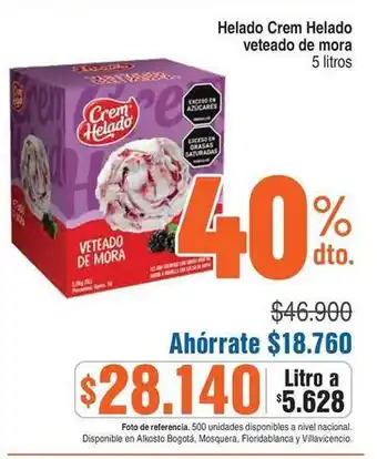 Crem helado - helado veteado de mora