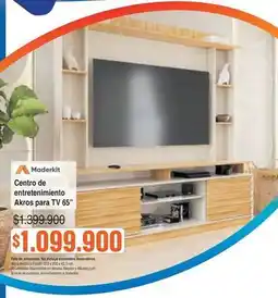 Alkosto Maderkit - centro de entretenimiento akros para tv 65 oferta