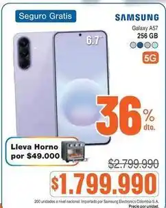 Alkosto Samsung - galaxy a57 256 gb oferta