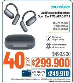 Alkosto Audífonos inalámbricos open ear tws aero fit 2 oferta