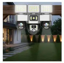 Falabella Cámara Seguridad Solar WiFi Triple Lente Exterior LED oferta