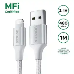 Falabella Cable de Datos y Carga Rápida MFI Tipo C a Lightning Iphone, Blanco Plateado 1 Metro oferta