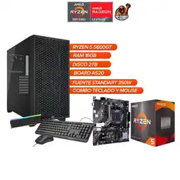 Falabella Torre Gamer Chasis Corsair 3000D Ryzen 5 5600GT 16GB RAM SSD 2TB A520 oferta