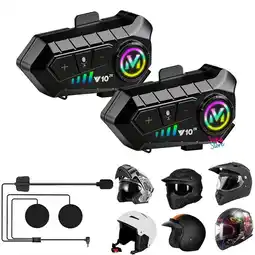 Falabella Intercomunicador Moto Bluetooth Y10 2X Casco RGB Micrófono 2 Piezas oferta