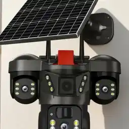 Falabella Cámara Seguridad Exterior Solar WiFi Triple Lente QL21 Con Alarma oferta
