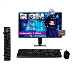 Falabella MINI PC RYZEN 5-7430U 8GB RAM 500GB SSD + MONITOR LG 24 + PERIFERICOS oferta