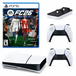 Falabella Consola PS5 Slim 1TB + 2 Controles DualSense + FC26 + Cargador DOBE oferta
