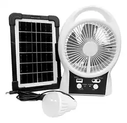 Falabella Ventilador Recargable Solar Portatil Con Lampara Led Y Bulbo oferta