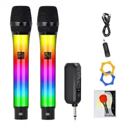 Falabella Micrófono Inalámbrico Doble Karaoke Dinámico Profesional Rgb oferta
