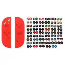 Falabella Protector En Silicona Roja + 2 Grips Para Control Joycon Switch 2 oferta
