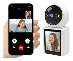 Falabella Camara De Seguridad Wifi Video Llamada Con Pantalla Icsee Color Blanco Camara Pantalla oferta