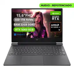 Falabella PORTATIL VICTUS 15-FB3001NR RYZEN AI 7 350 RAM 32GB SSD 1TB RTX 5060 8GB FHD oferta