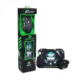 Falabella Combo Ratón Gamer 7 Botones 3200 Dpi con Alfombrilla Optimizada para Deslizamiento oferta