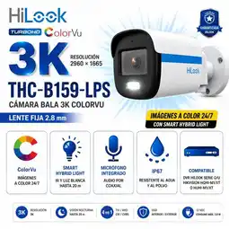 Falabella Cámara Bala THC-B159-LPS 3K ColorVu 2.8 mm Audio Smart Hybrid Light IP67 oferta