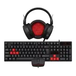 Falabella Conjunto Gaming Teclado Óptico y Mouse con Headset Ergonómico Teclas Grabadas Láser oferta