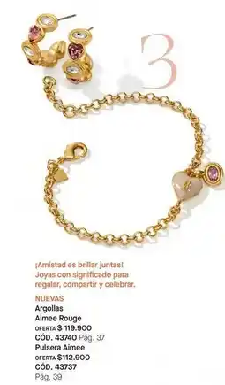 Yanbal Argollas aimee rouge, pulsera aimee oferta