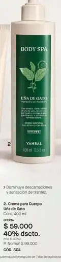 Yanbal Yanbal - crema para cuerpo uña de gato oferta