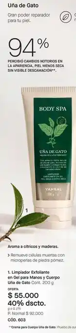 Yanbal Piel - limpiador exfoliante en gel para manos y cuerpo uña de gato oferta