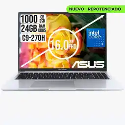 Falabella Portátil Vivobook 16 Intel Core 9 270H 24GB RAM DDR5 SSD 1TB Pantalla WUXGA 16 oferta