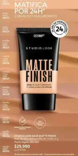Cyzone Finish - studio look base matte finish oferta