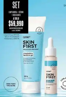 Cyzone First - set limpiadora + serum hidratante oferta