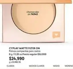 Cyzone Cyplay matte filter on polvos compactos para rostro oferta