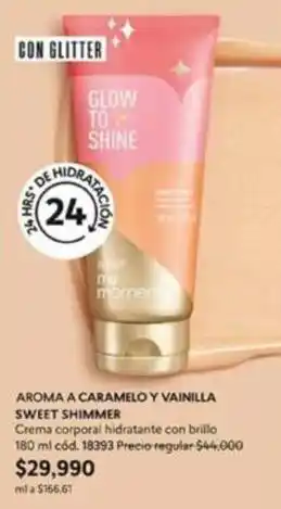 Natura - crema corporal hidratante con brillo 180 ml cód. 18393
