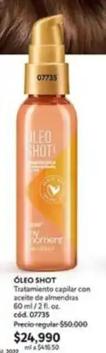 Cyzone Óleo shot tratamiento capilar con aceite de almendras 60 ml / 2 fl. oz. cód. 07735 oferta