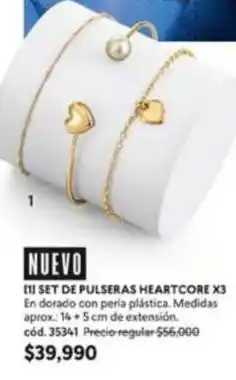 Cyzone Dorado - set de pulseras heartcore x3 oferta