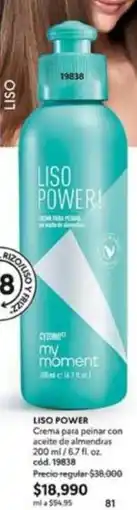 Cyzone Liso power crema para peinar con aceite de almendras 200 ml / 6.7 fl. oz. cód. ym838 oferta