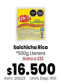 Mercamio Rica Salchicha Llanera oferta