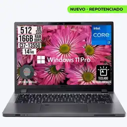 Falabella Portatil Travelmate Intel Core i7-1355U RAM 16GB SSD 512GB LCD 14 W11 Profesional oferta