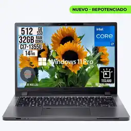 Falabella Portatil Travelmate Intel Core i7-1355U RAM 32GB SSD 512GB LCD 14 W11 Profesional oferta
