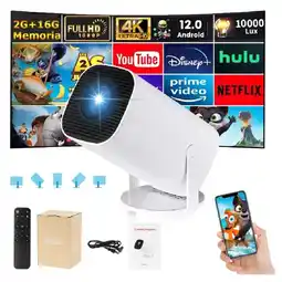 Falabella Proyector 4k Mini Led 1080p Android 12 Wifi Bluetooth Blanco oferta